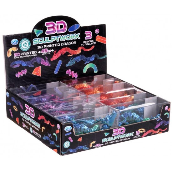 3D Printed Dragons Large 45cm in Clear Box (12ct) RRP £4.99