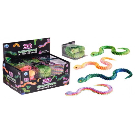 3D Printed Snake 45cm Assorted (12ct) RRP £3.99