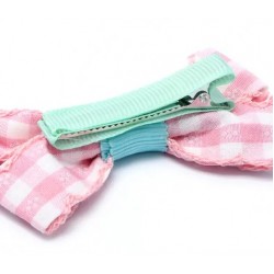 Gingham Hair Bow on Clip 5cm (ACC8664) (4ct) RRP £1.99