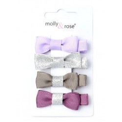 Ribbon Bow Hair Clips - 4 Assorted (ACC8773) (6ct) RRP £2.49