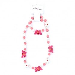 Butterfly Bead Necklace & Bracelet Set - ACC3008 (3ct) RRP £2.99