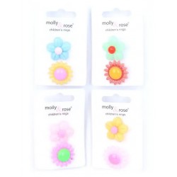 Children's Flower Ring - Set of 2 (ACC0506)  (4ct) RRP £1.99