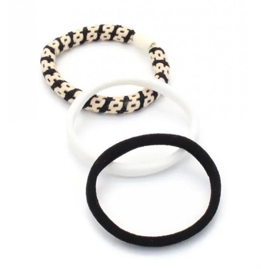 Black & White Jersey Elastics 7-piece Set (9161) (6ct) RRP £2.49