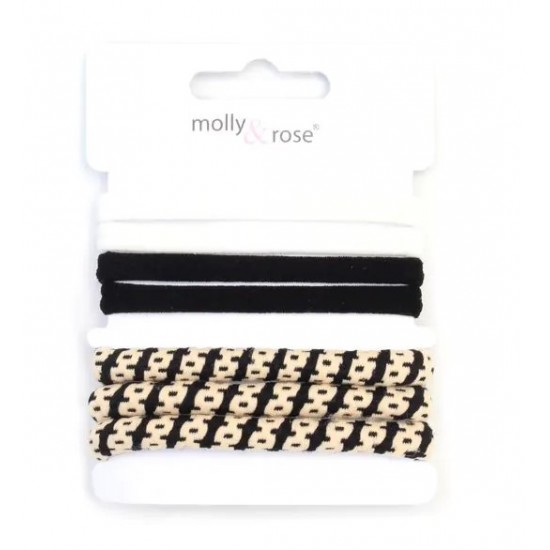 Black & White Jersey Elastics 7-piece Set (9161) (6ct) RRP £2.49