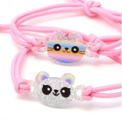Cat and Panda Elastic Charm Bracelets (2028) (6ct) RRP £2.99