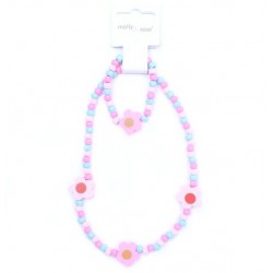 Flower Bead Necklace & Bracelet Set (ACC3803) (6ct) RRP £3.49