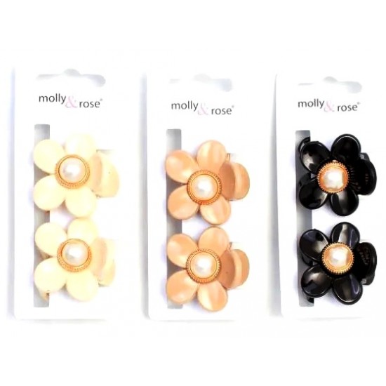 Flower Hair Clamps - Set of 2 (ACC9282) (6ct) RRP £2.49
