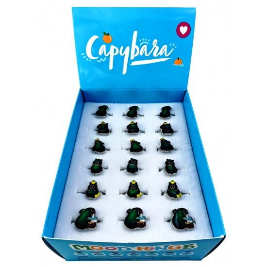 Capybara Mood Ring Assortment in CDU (36ct) RRP £1.99 Capybara Mood Ring Assortment in CDU (36ct) RRP £1.99