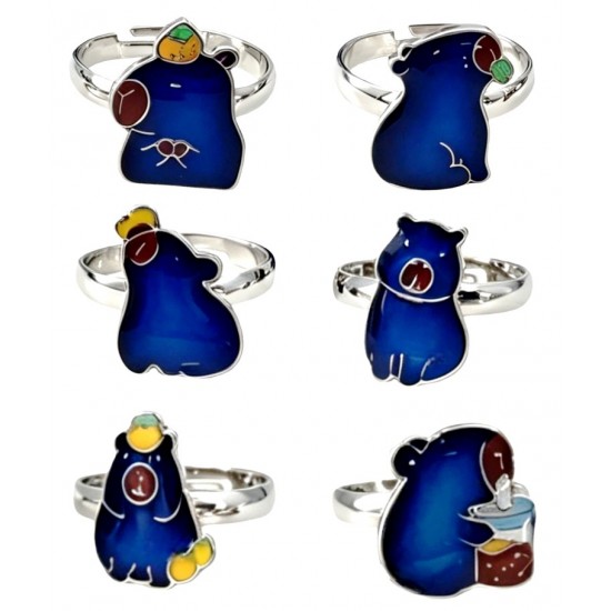Capybara Mood Ring Assortment in CDU (36ct) RRP £1.99