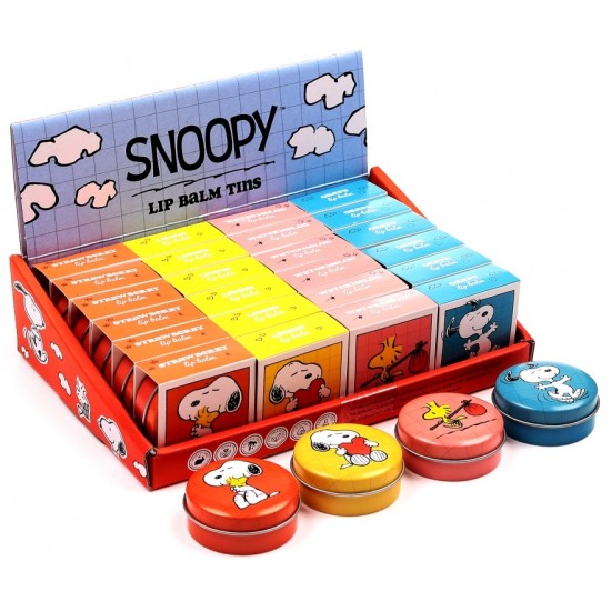 Snoopy Lip Balm in a Tin CDU (24ct) RRP £3.99 Snoopy Lip Balm in a Tin CDU (24ct) RRP £3.99