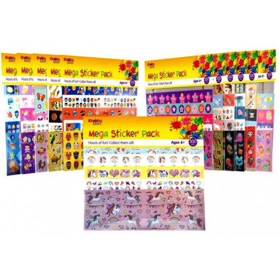 Mega Sticker Pack - 300pcs in Hanging Bag (24ct) RRP £1.49