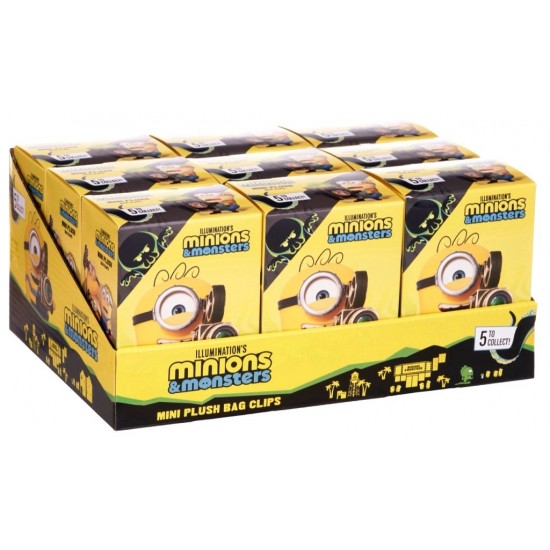 Minions Movie Blind Box Mini Plush Bag Clip Assortment in CDU (9ct) RRP £8.99