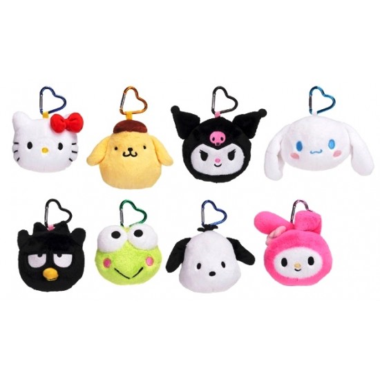 Hello Kitty & Friends 9cm Plush Head Bag Clip Assortment (12ct) RRP £4.99