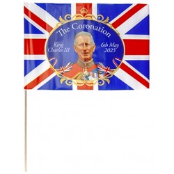 Coronation 4-pack 30cm x 20cm Waving Flag (24ct) RRP £1.49