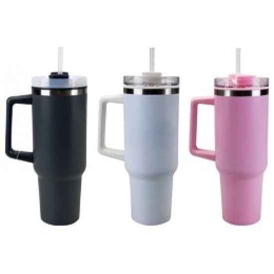 STAINLESS STEEL Drinks Cup with Straw (833172) (6ct) RRP £12.99