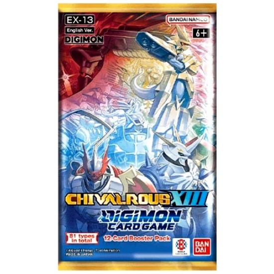 Digimon (EX13) Chivalrous XIII Extra Booster (24ct) RRP £4.99 - RELEASE DATE: OCTOBER 2, 2026 (SOLD OUT TO PRE-ORDER) Digimon (EX13) Chivalrous XIII Extra Booster (24ct) RRP £4.99 - RELEASE DATE: OCTOBER 2, 2026 (SOLD OUT TO PRE-ORDER)