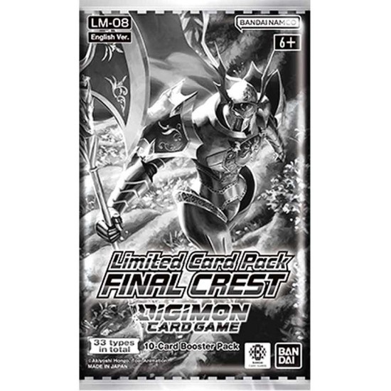 Digimon (LM08) Final Crest Limited Card Pack (6ct) RRP £5.49 - RELEASE DATE: AUGUST 28, 2026 (SOLD OUT TO PRE-ORDER) Digimon (LM08) Final Crest Limited Card Pack (6ct) RRP £5.49 - RELEASE DATE: AUGUST 28, 2026 (SOLD OUT TO PRE-ORDER)