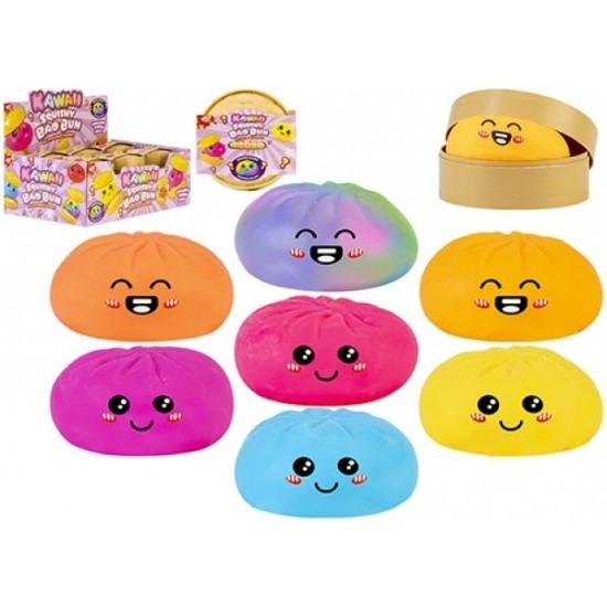 Bao Bun 8.5cm Maltose Neon Squishy in Basket (12ct) RRP £3.99 - MAXIMUM ONE CDU PER CUSTOMER