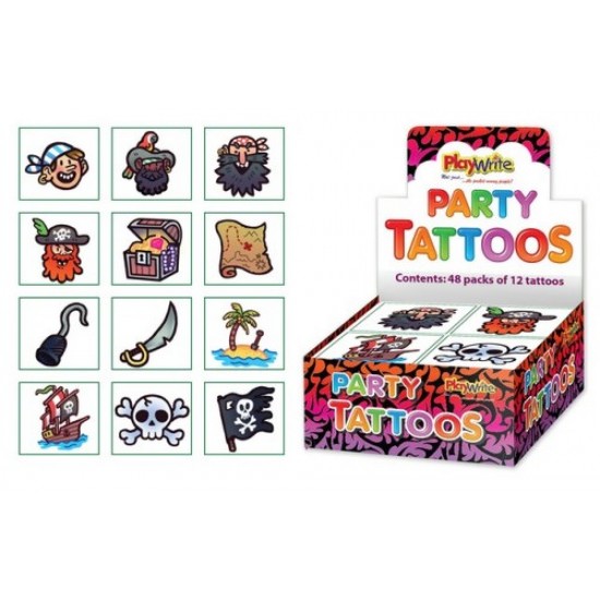 Party Tattoos 12-piece Pirate Assortment (48ct) RRP 25p