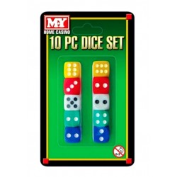 10-piece Dice Set (TY1235) on Blister Card (24ct) RRP 99p