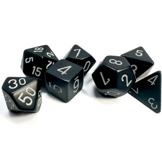 Dice Set Black 7-piece Opaque Polyhedral RRP £4.99