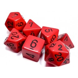 Dice Set Red & Black 7-piece Opaque Polyhedral RRP £4.99