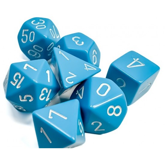 Dice Set Light Blue 7-piece Opaque Polyhedral RRP £4.99