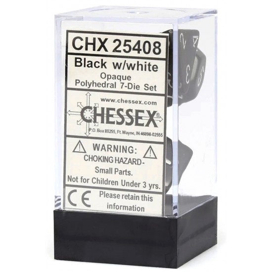 Dice Set Black 7-piece Opaque Polyhedral RRP £4.99