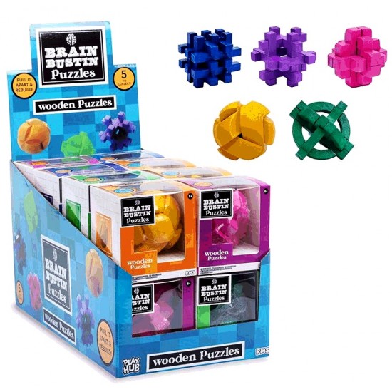 Wooden Puzzle Brain Buster Assortment (16ct) RRP £2.99 Wooden Puzzle Brain Buster Assortment (16ct) RRP £2.99
