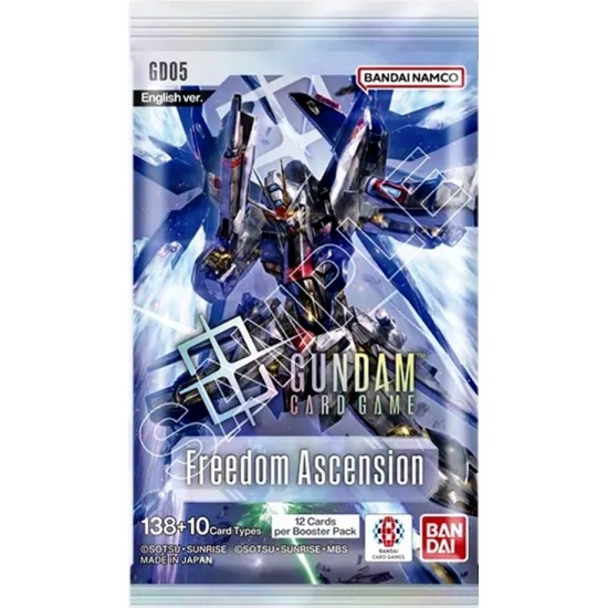 Gundam (GD05) Freedom Ascension Boosters (24ct) RRP £4.99 - RELEASE DATE: JULY 24, 2026 (SOLD OUT TO PRE-ORDER) Gundam (GD05) Freedom Ascension Boosters (24ct) RRP £4.99 - RELEASE DATE: JULY 24, 2026 (SOLD OUT TO PRE-ORDER)