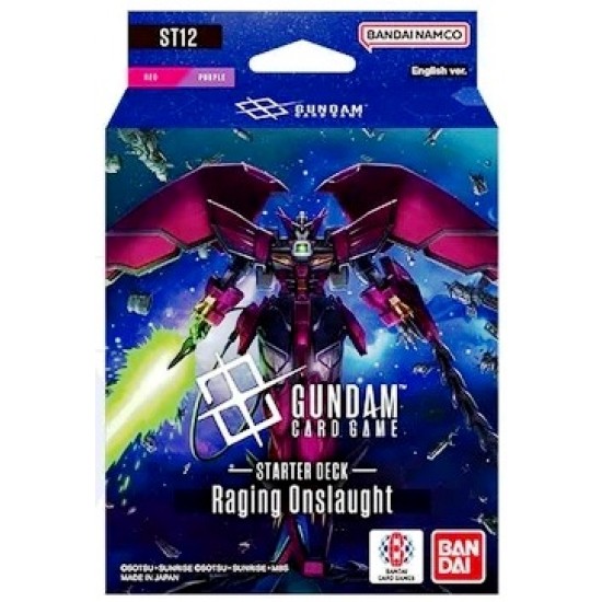 Gundam (ST12) Raging Onslaught Starter Deck (6ct) RRP £15.99 - RELEASE DATE: SEPTEMBER 25, 2026 (SOLD OUT TO PRE-ORDER) Gundam (ST12) Raging Onslaught Starter Deck (6ct) RRP £15.99 - RELEASE DATE: SEPTEMBER 25, 2026 (SOLD OUT TO PRE-ORDER)