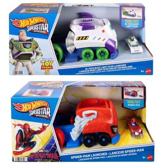 Hot Wheels (JNL04) Superstar Speeders Launcher Assortment (2ct) RRP £23.99