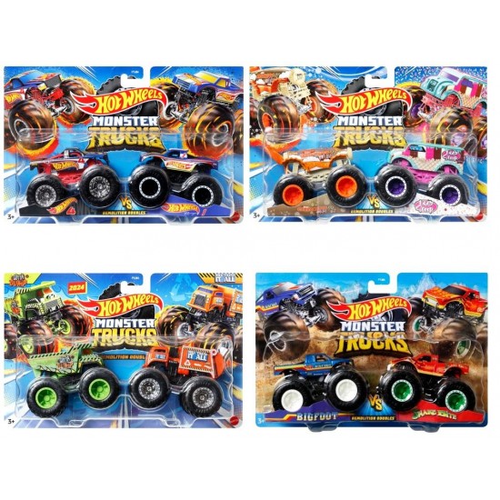 Hot Wheels Monster Trucks (FYJ64) Demolition Doubles 2-Pack Assortment (8ct) RRP £10.99
