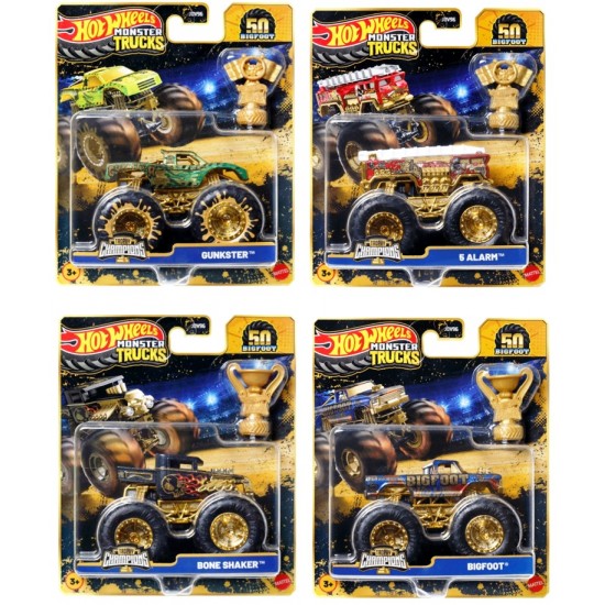 Hot Wheels Monster Trucks (JDV96) Trophy Champions 50th Anniversary Assortment (6ct) RRP £5.49