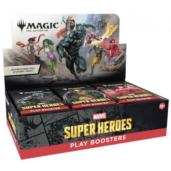 Magic The Gathering Marvel Super Hero's Play Boosters (30ct) RRP £6.99 - RELEASE DATE: JUNE 26, 2026 (SOLD OUT TO PRE-ORDER) Magic The Gathering Marvel Super Hero's Play Boosters (30ct) RRP £6.99 - RELEASE DATE: JUNE 26, 2026 (SOLD OUT TO PRE-ORDER)