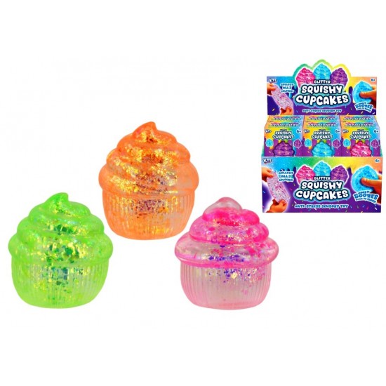 Cupcake Maltose Glitter Squishy in Box (12ct) RRP £2.49