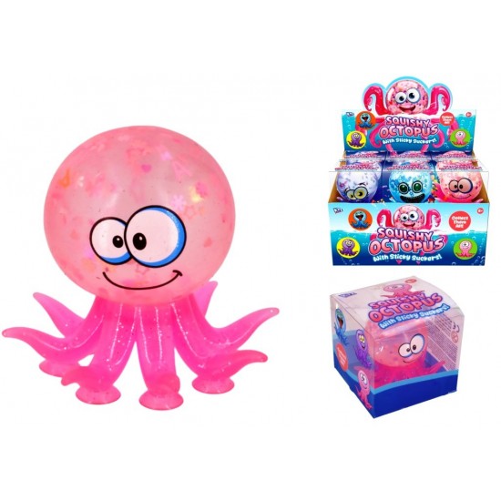 Octopus Squishy with Sticky Suckers in Box (12ct) RRP £2.99