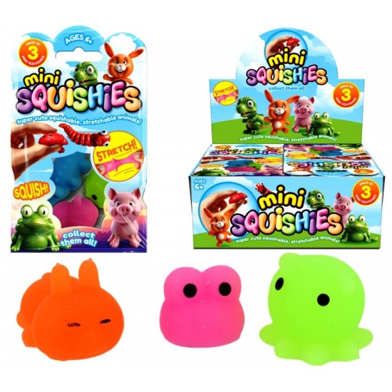 Animals Mini Squishies 3-pack in Bag (12ct) RRP £1.99