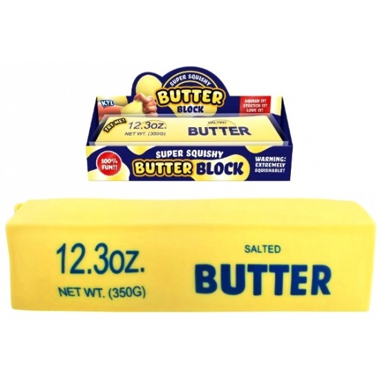 Butter Block 21cm Giant Squishy in Box (12ct) RRP £4.99 - MAXIMUM ONE CDU PER CUSTOMER 