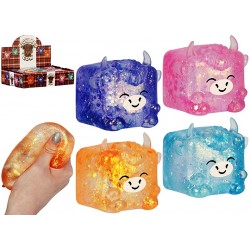 Highland Cow Maltose Glitter Cube Squishy in CDU (12ct) RRP £10.99