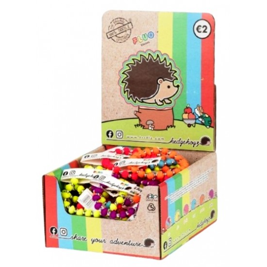 Fluorescent HEDGEHOGZ Bracelets CDU (50ct) RRP £1.99
