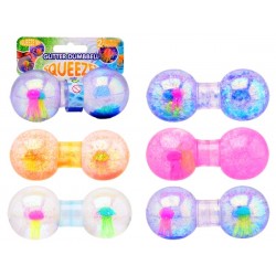 Dumbbell Glitter Squishies on Header Card (12ct) RRP £4.99