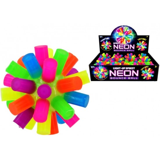 Spikey Neon Light-up Bounce Ball (12ct) RRP £2.49