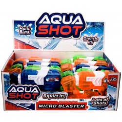 Water Gun Aqua Shot Micro Blaster Assortment in CDU (24ct) RRP £1.99 Water Gun Aqua Shot Micro Blaster Assortment in CDU (24ct) RRP £1.99