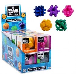 Wooden Puzzle Brain Buster Assortment (16ct) RRP £2.99