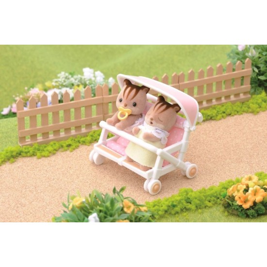 sylvanian families double pushchair