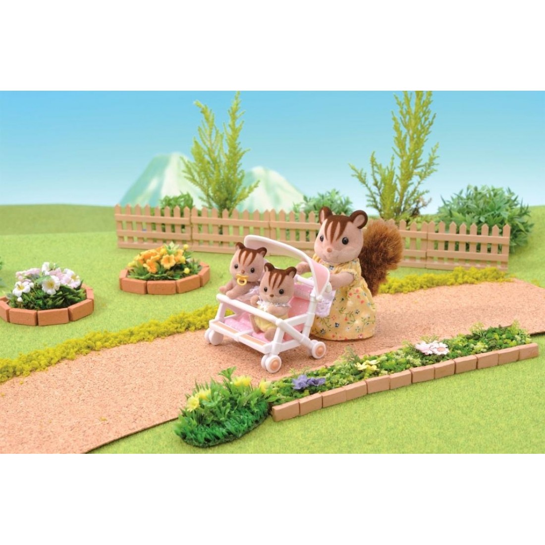 sylvanian families double pushchair